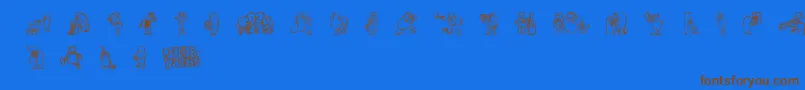 Psychopt Font – Brown Fonts on Blue Background