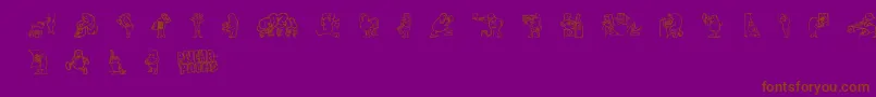 フォントPsychopt – 紫色の背景に茶色のフォント