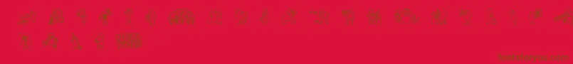 フォントPsychopt – 赤い背景に茶色の文字