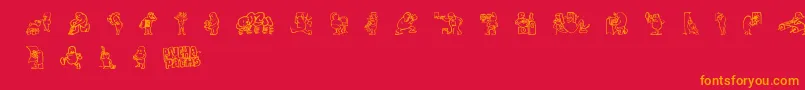Psychopt Font – Orange Fonts on Red Background