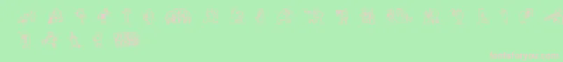 フォントPsychopt – 緑の背景にピンクのフォント