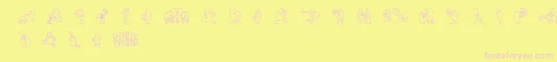 フォントPsychopt – ピンクのフォント、黄色の背景