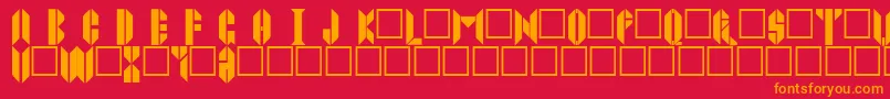 フォントJoppatowne – 赤い背景にオレンジの文字