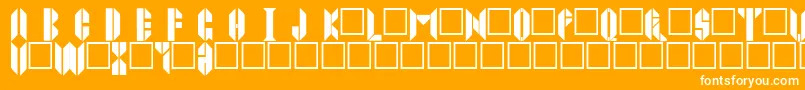 Joppatowne-Schriftart – Weiße Schriften auf orangefarbenem Hintergrund