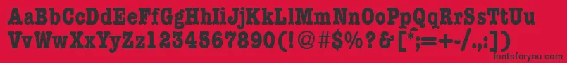 ModerntypewritercondBold Font – Black Fonts on Red Background