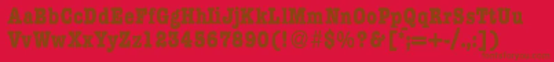 Police ModerntypewritercondBold – polices brunes sur fond rouge