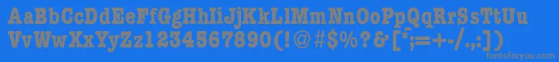 ModerntypewritercondBold-Schriftart – Graue Schriften auf blauem Hintergrund