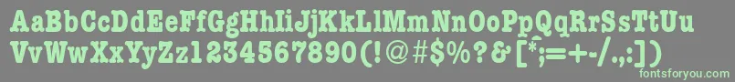 Fonte ModerntypewritercondBold – fontes verdes em um fundo cinza
