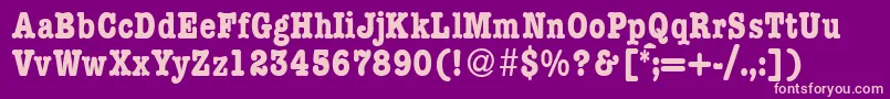 ModerntypewritercondBold Font – Pink Fonts on Purple Background