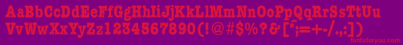 ModerntypewritercondBold Font – Red Fonts on Purple Background