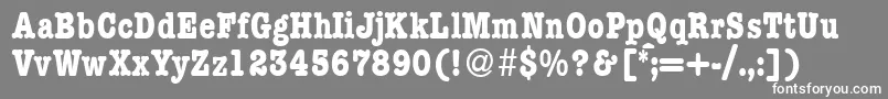 フォントModerntypewritercondBold – 灰色の背景に白い文字
