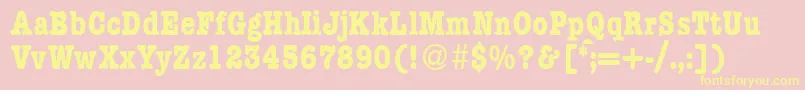 ModerntypewritercondBold-Schriftart – Gelbe Schriften auf rosa Hintergrund