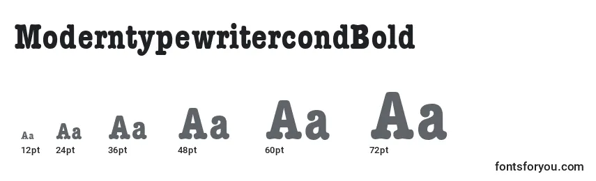 Размеры шрифта ModerntypewritercondBold