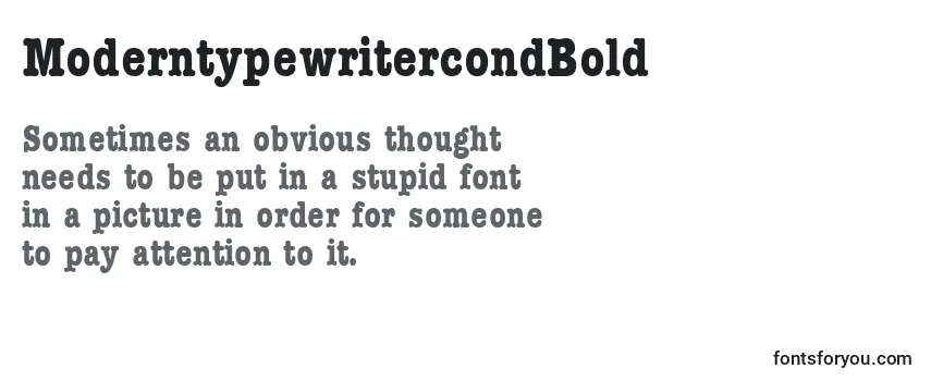 ModerntypewritercondBold -fontin tarkastelu
