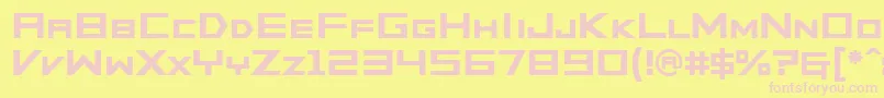 PfterminalsquareBold Font – Pink Fonts on Yellow Background