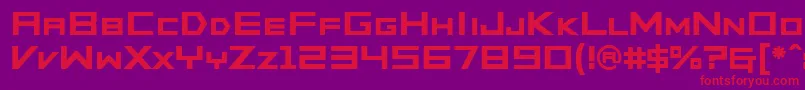 PfterminalsquareBold Font – Red Fonts on Purple Background