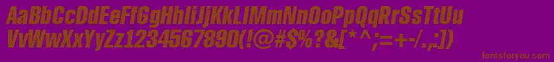 フォントARubricacnBolditalic – 紫色の背景に茶色のフォント