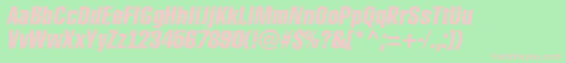 フォントARubricacnBolditalic – 緑の背景にピンクのフォント