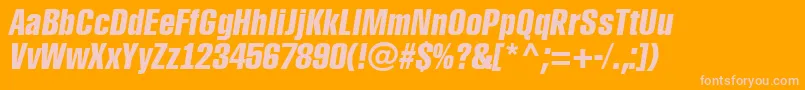 ARubricacnBolditalic Font – Pink Fonts on Orange Background