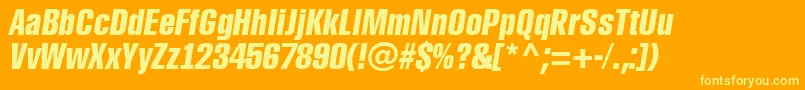 ARubricacnBolditalic-fontti – keltaiset fontit oranssilla taustalla
