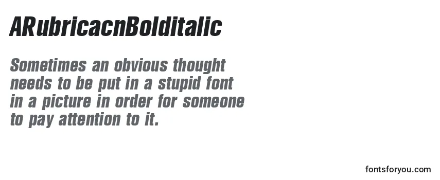 ARubricacnBolditalic-fontti