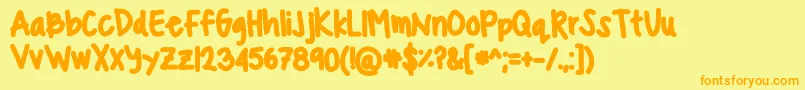 Czcionka 24ef58 – pomarańczowe czcionki na żółtym tle
