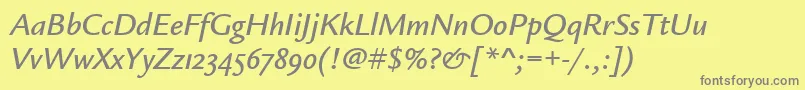 LegacySansMdOsItcTtMedita Font – Gray Fonts on Yellow Background