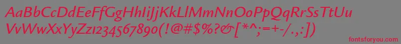 LegacySansMdOsItcTtMedita Font – Red Fonts on Gray Background