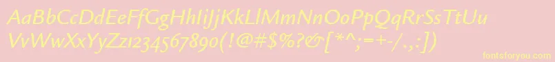 LegacySansMdOsItcTtMedita Font – Yellow Fonts on Pink Background