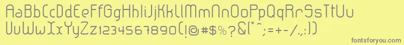 LeroticaSemilight-fontti – harmaat kirjasimet keltaisella taustalla