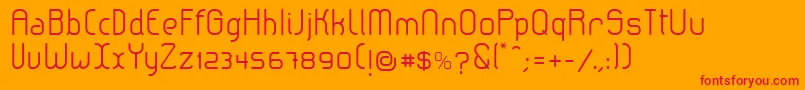 LeroticaSemilight-Schriftart – Rote Schriften auf orangefarbenem Hintergrund