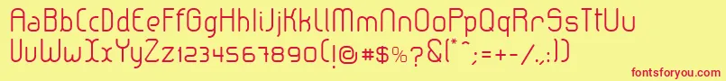 LeroticaSemilight-fontti – punaiset fontit keltaisella taustalla