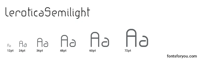 LeroticaSemilight (77013) Font Sizes