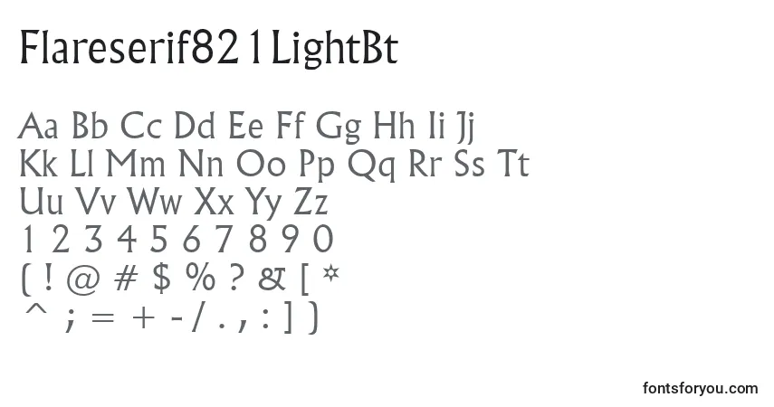 Шрифт Flareserif821LightBt – алфавит, цифры, специальные символы