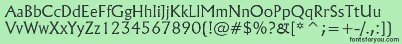 フォントFlareserif821LightBt – 緑の背景に黒い文字