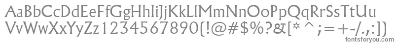 Flareserif821LightBt-fontti – harmaat kirjasimet valkoisella taustalla