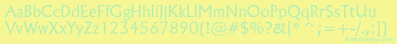 Flareserif821LightBt Font – Green Fonts on Yellow Background