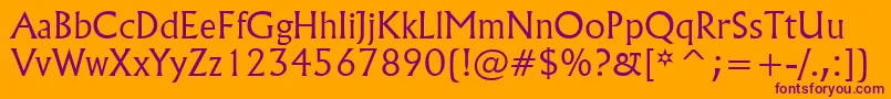 Flareserif821LightBt Font – Purple Fonts on Orange Background