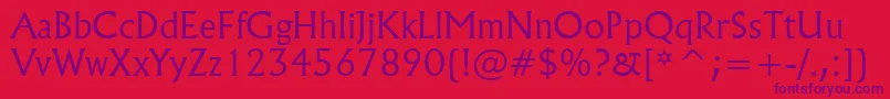 Flareserif821LightBt Font – Purple Fonts on Red Background