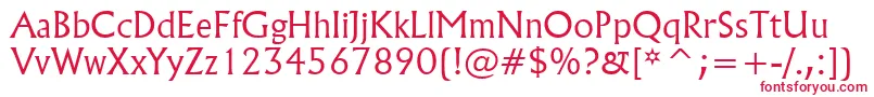 Flareserif821LightBt Font – Red Fonts on White Background