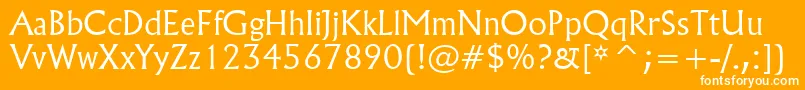 フォントFlareserif821LightBt – オレンジの背景に白い文字