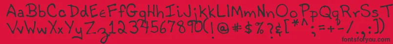 TobyRegular Font – Black Fonts on Red Background