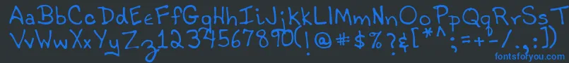 フォントTobyRegular – 黒い背景に青い文字