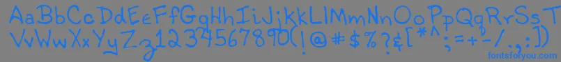 フォントTobyRegular – 灰色の背景に青い文字