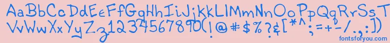 フォントTobyRegular – ピンクの背景に青い文字