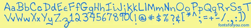 Шрифт TobyRegular – синие шрифты на жёлтом фоне
