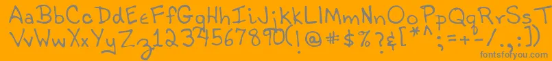 TobyRegular-Schriftart – Graue Schriften auf orangefarbenem Hintergrund