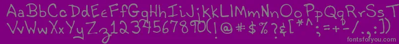 TobyRegular-Schriftart – Graue Schriften auf violettem Hintergrund