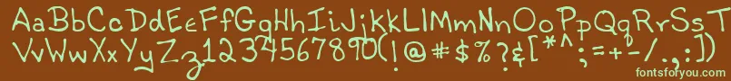Шрифт TobyRegular – зелёные шрифты на коричневом фоне