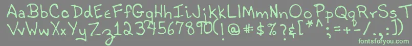 TobyRegular Font – Green Fonts on Gray Background